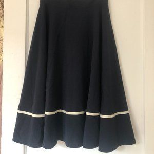 Navy Midi Skirt Modcloth Style High Waisted
